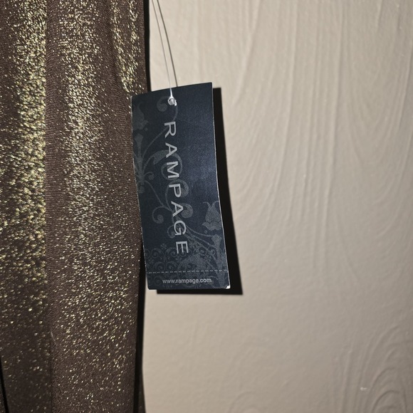Rampage Y2K Silky Buttery Gold Shimmer Babydoll Dress Size M - Picture 5 of 7